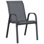 vidaXL Ensemble Bistro de Jardin 3 Pièces Anthracite Textilène et Acier
