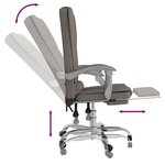 Fauteuil de massage inclinable de bureau informatique étude tissu taupe 02_0025421