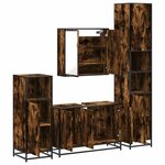 vidaXL Ensemble meubles salle de bain 4 Pièces chêne fumé bois ingénierie