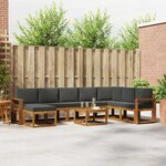 vidaXL Ensemble de canapés d'extérieur 9 pc Naturel et Anthracite