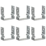 vidaXL Piquets de clôture 6 Pièces Argenté 14x6x15 cm Acier galvanisé