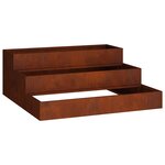 vidaXL Cache-pot de jardin Rouillé 90 x 90 x 35 cm Acier patiné