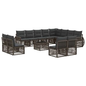 vidaXL Ensemble de canapé de jardin 13 Pièces Gris et Gris foncé