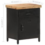 vidaXL Table de chevet 40x30x52 cm Bois de manguier brut