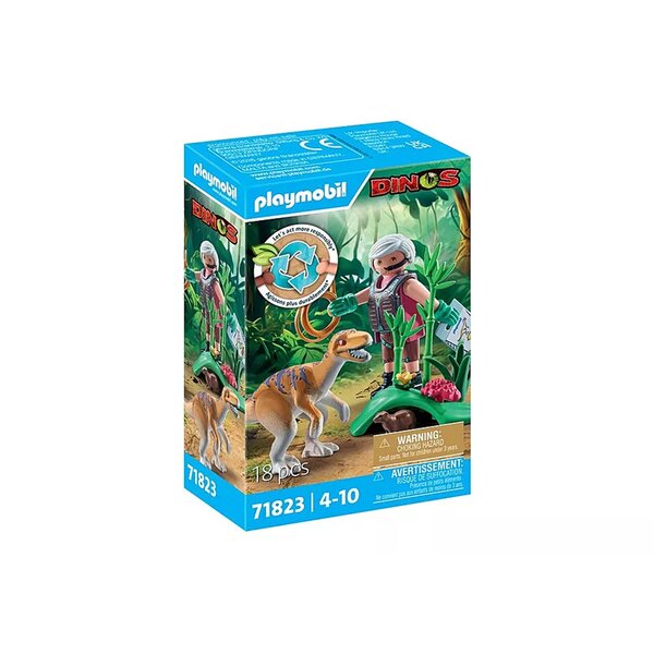 PLAYMOBIL 71823 - Vélociraptor  explorateur avec lasso et marmotte