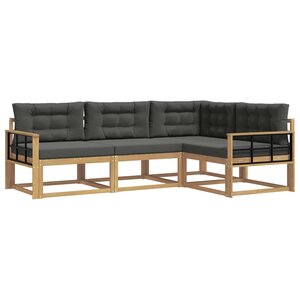vidaXL Ensemble de canapés d'extérieur 3 pc Blanc et anthracite