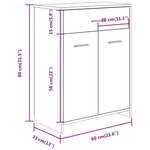 vidaXL Armoire de bain Sonoma gris 60x33x80 cm Bois d'ingénierie
