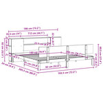 vidaXL Lit bibliothèque sans matelas blanc 180x200 cm bois pin massif