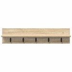 vidaXL Porte-manteau mural avec étagère Chêne sonoma 80 x 10.5 x 18 cm