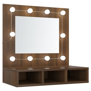 vidaXL Armoire à miroir avec LED Chêne marron 60x31 5x62 cm