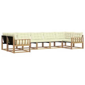 vidaXL Ensemble de canapés d'extérieur 7 pc Blanc et crème