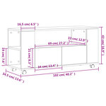 vidaXL Meuble TV chêne fumé 102x34 5x43 cm bois d'ingénierie