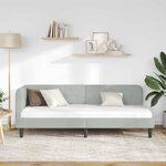 vidaXL Cadre de lit d'angle Gris clair 80 x 200 cm Velours