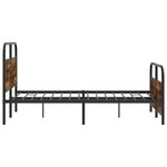 vidaXL Cadre de lit en métal sans matelas chêne fumé 140x200 cm