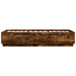 vidaXL Cadre de lit avec LED sans matelas chêne fumé 90x200 cm