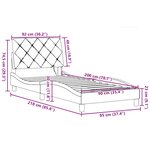 vidaXL Cadre de lit avec LED sans matelas gris foncé 90x200 cm tissu