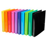 Classeur A4 4anneaux 30mm Iderama Pélliculé brillant Coloris Aléatoire x 10 EXACOMPTA