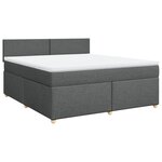 vidaXL Sommier à lattes de lit avec matelas Gris foncé 180x200cm Tissu