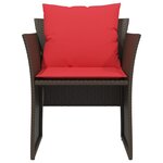 vidaXL Chaise de jardin avec tabouret marron résine tressée