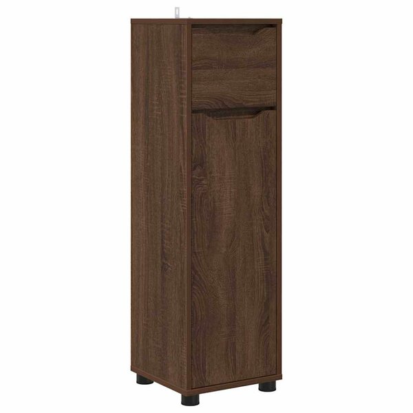 vidaXL Cabinet de salle de bain Chêne brun 30 5 x 30 x 101 cm