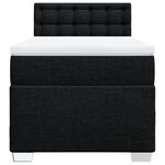 vidaXL Sommier à lattes de lit avec matelas Noir 90x190 cm Tissu