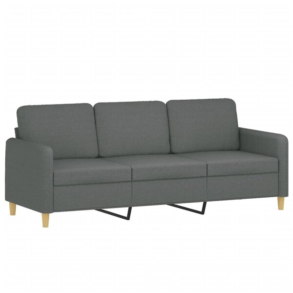 vidaXL Canapé à 3 places Gris foncé 180 cm Tissu