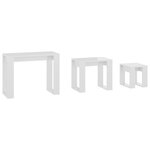 vidaXL Tables gigognes 3 Pièces Blanc brillant Bois d'ingénierie