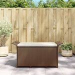 vidaXL Banc de jardin avec coussin marron 116x46x57 cm résine tressée