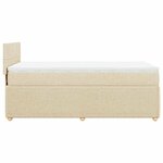 vidaXL Sommier à lattes de lit avec matelas Crème 90x200 cm Tissu