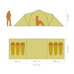 vidaXL Tente de camping pour 6 personnes bleu et bleu clair