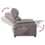 vidaXL Fauteuil électrique de massage Taupe Tissu
