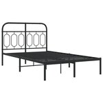 vidaXL Cadre de lit métal sans matelas avec tête de lit noir 120x200cm