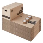 Pack and Move - Lot 50 cartons déménagement stockage XL - 80 x 40 x 40 cm - Poignées renforcées - 3 adhésifs offerts