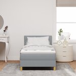 vidaXL Lit à ressort avec matelas gris clair 100x200 cm en tissu