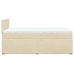vidaXL Sommier à lattes de lit avec matelas crème 120x190 cm tissu
