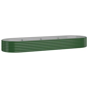 vidaXL Lit surélevé de jardin Acier enduit de poudre 322x100x36cm Vert