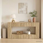 vidaXL Table console Chêne Sonoma 155 x 29 x 74 cm Bois d’ingénierie