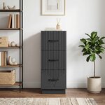 vidaXL Armoire à tiroirs 33 x 34 5 x 87 cm Bois d'ingénierie Noir
