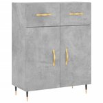 vidaXL Buffet haut Gris béton 69 5x34x180 cm Bois d'ingénierie