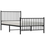 vidaXL Cadre de lit métal sans matelas et pied de lit noir 100x200 cm