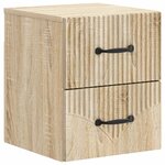vidaXL Cabinet de chevet mural 2 pc Chêne Sonoma 34 5 x 33 x 40 cm