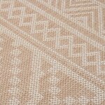 vidaXL Tapis à tissage plat d'extérieur 100x200 cm Rayures brunes