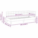 vidaXL Cadre de lit d'angle Gris clair 80 cm x 200 cm tissu