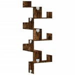 vidaXL Étagère d'angle murale chêne fumé 45x45x147cm bois d'ingénierie