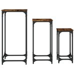 vidaXL Tables d’appoint gigognes 3 Pièces chêne fumé bois d'ingénierie
