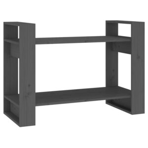 vidaXL Bibliothèque/Séparateur de pièce Gris 80x35x56 5 cm Pin solide