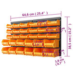 vidaXL Kit de bacs de stockage et panneaux muraux 32 Pièces Jaune et noir