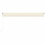 vidaXL Auvent automatique avec capteur de vent et LED 600x300 cm Crème