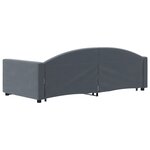 vidaXL Lit de jour avec gigogne sans matelas gris foncé 90x190 cm