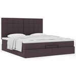 VidaXL Cadre de lit ottoman avec matelas marron foncé 160x200 cm tissu